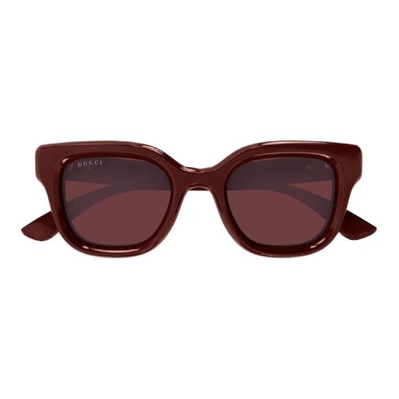 NEW GUCCI SUNGLASSES GUCCI GG1828S 003 SHINY SOLID BURGUNDY EYEWEAR - Picture 2 of 4